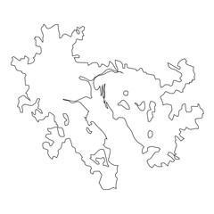 High detailed Outline of the country of  HongKong