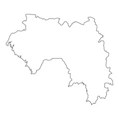 High detailed Outline of the country of  Guinea