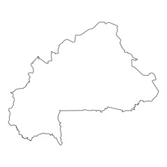 High detailed Outline of the country of  BurkinaFaso