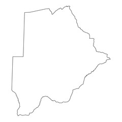 High detailed Outline of the country of  Botswana