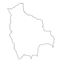 High detailed Outline of the country of  Bolivia