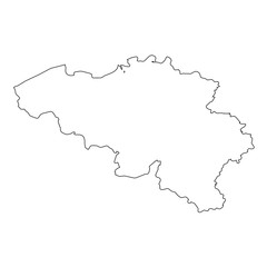 High detailed Outline of the country of  Belgium