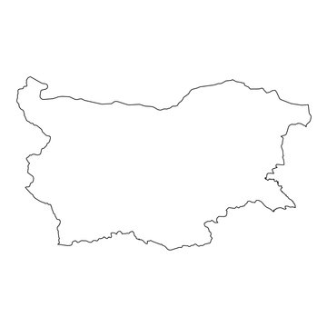 High detailed Outline of the country of  Bulgaria