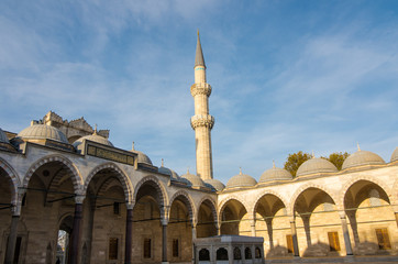 Fototapeta na wymiar The Suleymaniye Mosque is the largest mosque in the city, and one of the best-known sights of Istanbul.