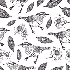 Birds and leaves background