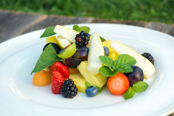 Delicious sliced summer fruit 

