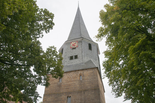 Kirchturm in Oberderdingen im Kraichtal.