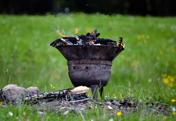 Barbeque ready for grill