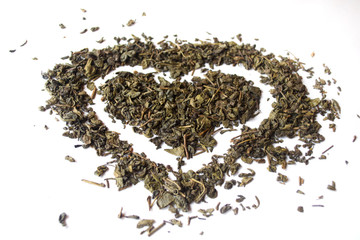 Heart from green tea