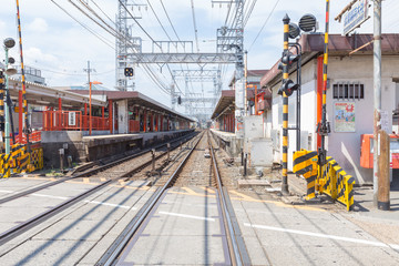 KYOTO, JAPAN - MAY 24, 2015: Local rail train in Kyoto, Japan.