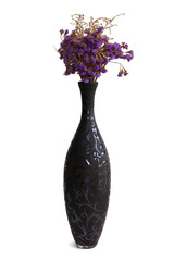 Bouquet from statice flowers arrangement centerpiece in vase
