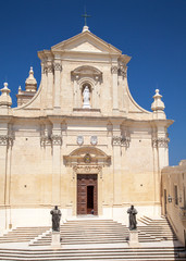 Fototapeta na wymiar Cathedral in fortification Cittadella - Victoria, Gozo - Malta