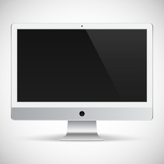 realistic detailed monitor isolated on a gray background