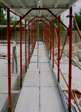 scaffolds manufactured for the construction of a new building
