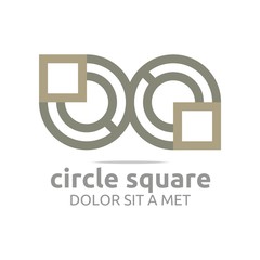 Logo Abstract Icon Circle Square Design Vector