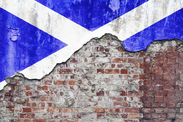 Scotland Flag On Grungy Wall
