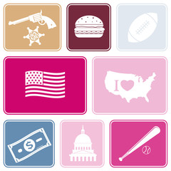 Seamless background with usa icons for your design