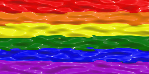 LGBT Flag With Sunny Day Reflection Effect