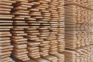 Stack of wooden boards