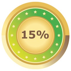 Prozent Button hellgrün auf weißem Hintergrund