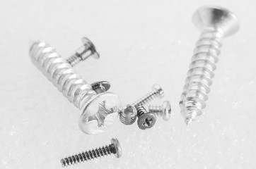 An assortment of screw heads.