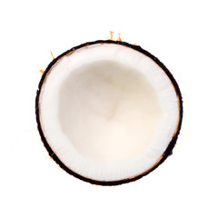 Coconuts on a white background