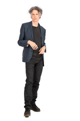 Handsome man doing different expressions in different sets of clothes:arms crossed