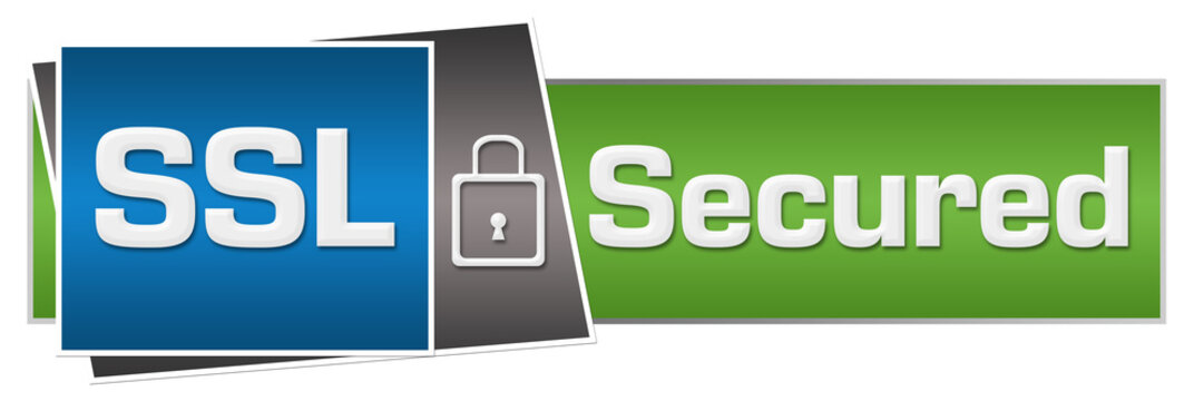 SSL Secured Green Blue Lock Horizontal 