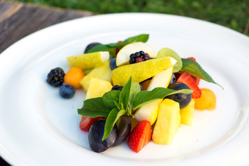 Delicious sliced summer fruit 


