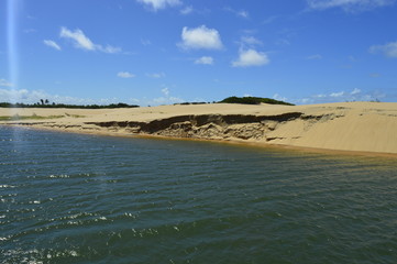 Banco de areia na foz do rio São Francisco