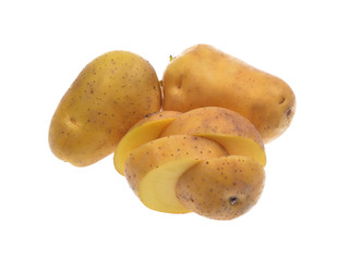 Fresh potatoes isolated on white background