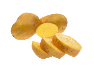 Fresh potatoes isolated on white background