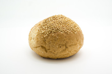 One loaf of round fresh sourdough bread