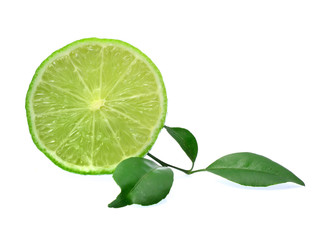 Fresh lime isolated on white background