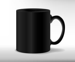 Isolated realistic black cup. Vector illustration