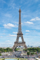 Fototapeta premium Eiffel Tower sunny day in Paris, France