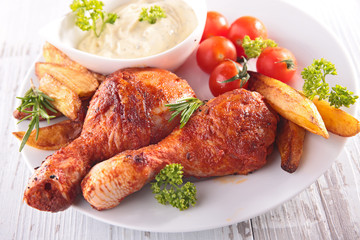 grilled chicken leg