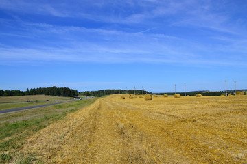 Highways and the Harvested wheat Field