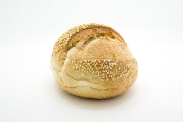 One loaf of round fresh sourdough bread