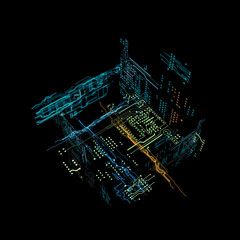 3d hologram futuristic interface