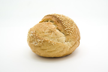 One loaf of round fresh sourdough bread