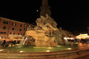 Fototapeta premium Piazza Navona by night, Rome, Italy.