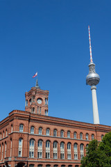 Obraz premium tv tower and red town hall , berlin germany