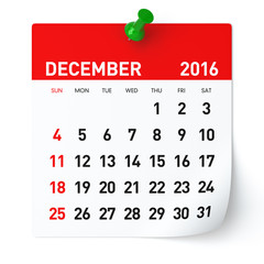 December 2016 - Calendar.