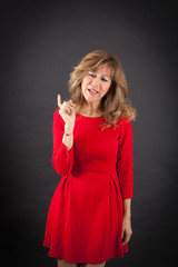 Beautiful woman doing different expressions in different sets of clothes: drunk