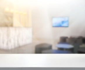 Table Top And Blur Office Background