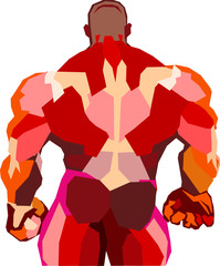 Muscular bodybuilder in a gym