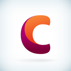 Modern twisted letter C