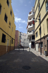 Fototapeta premium Street in Los Cristianos,Tenerife,Canary Islands.