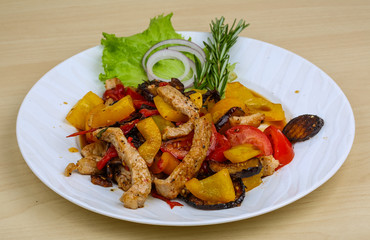 Fried pork with vegetables